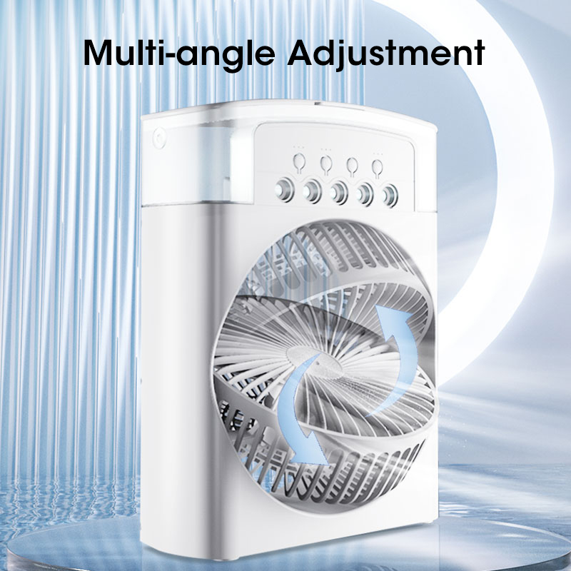 USB Rechargeable Mist Fan Humidifier LED Night Light Portable for Home Office Travel Desktop
