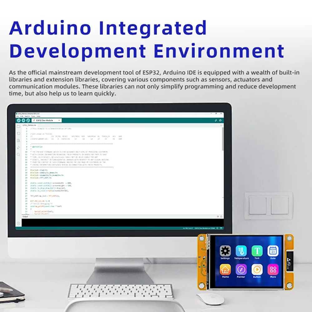 ESP32 Arduino LVGL WiFi Bluetooth Development Board with 240x320 TFT Touch Display