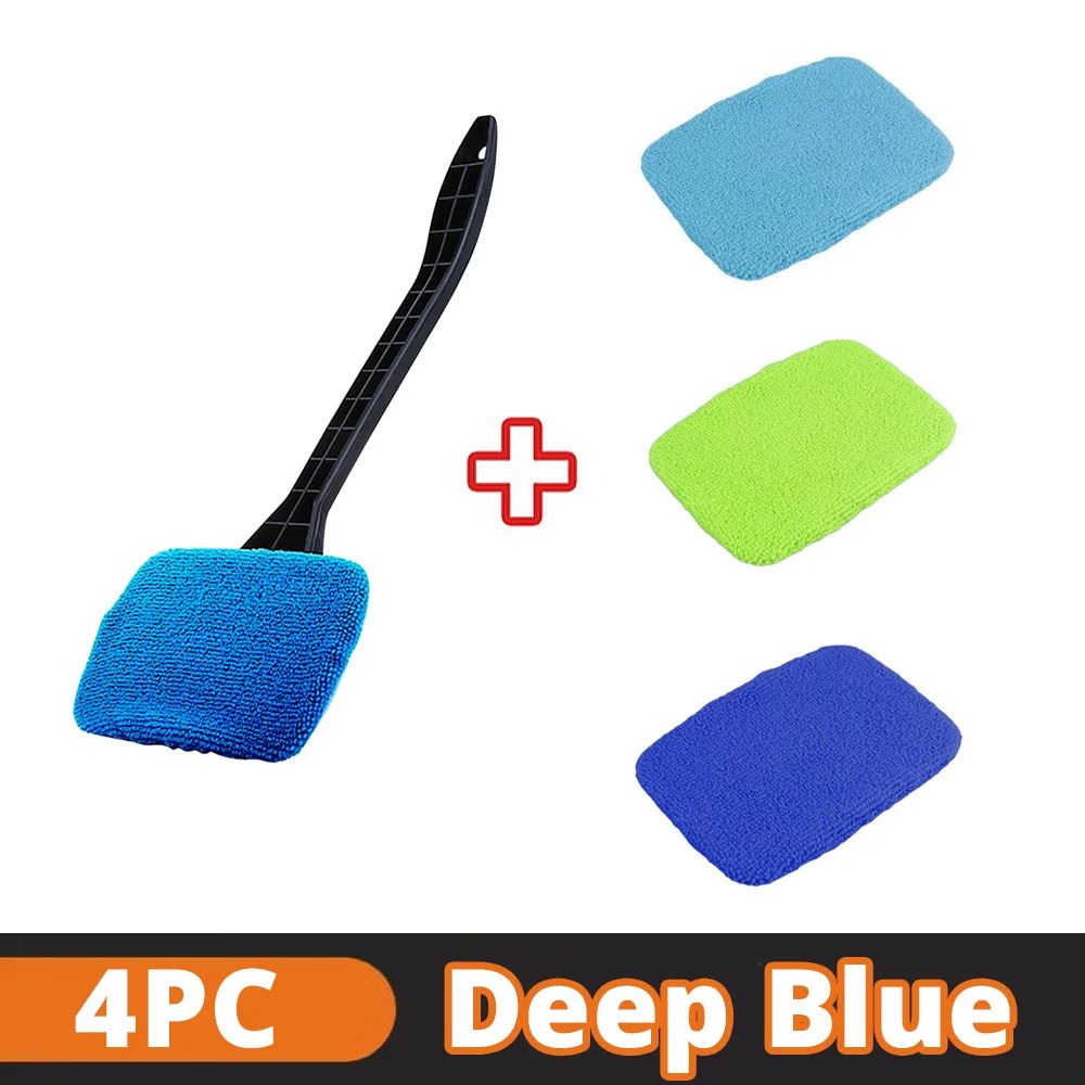 Microfiber Car Window Cleaner Brush – Long Handle Windshield Cleaning Tool