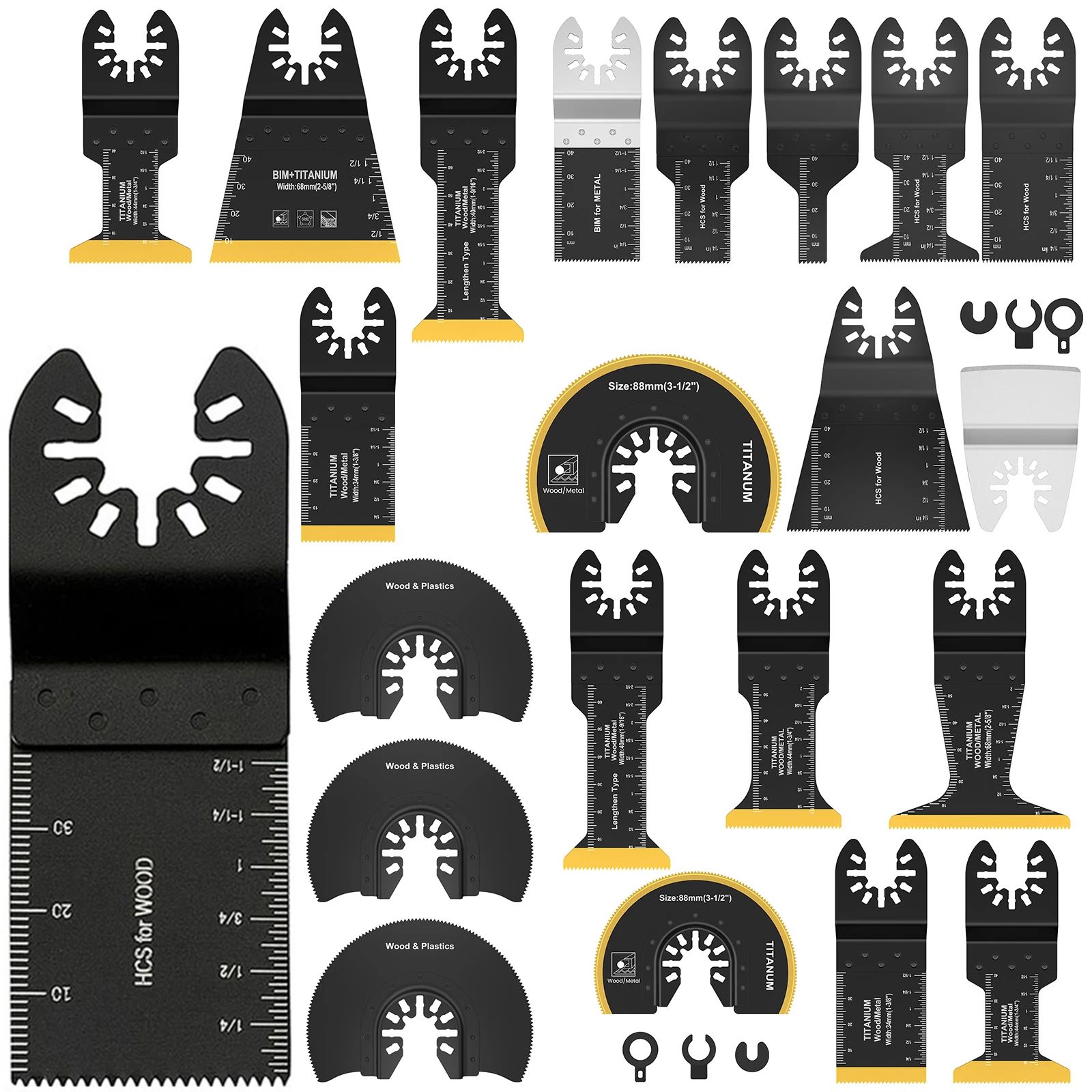 Universal Oscillating Saw Blades Multi-Material Quick-Release Multi Tool Blade Set