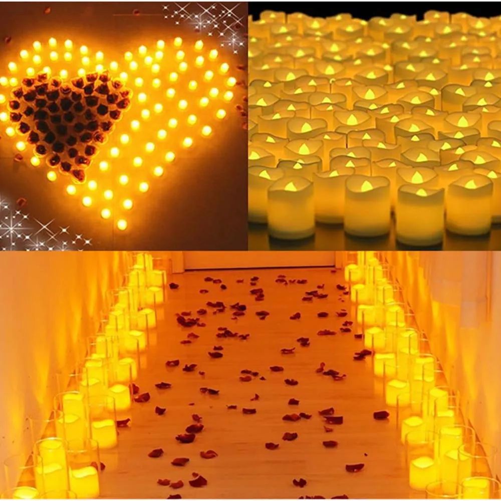 Flameless LED Tea Light Candles Set Warm White Battery Operated Lights