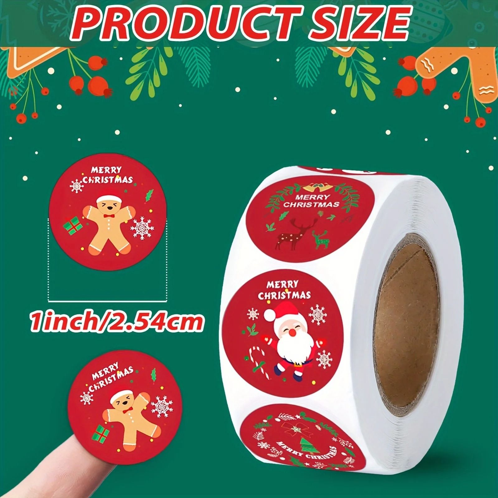 Christmas Round Self Adhesive Sticker Pack