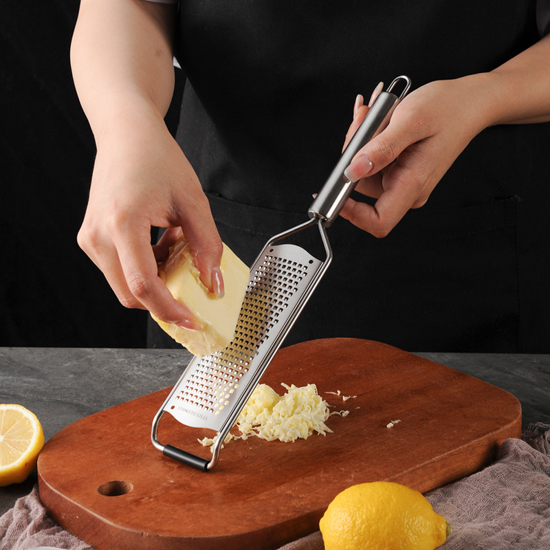Stainless Steel Tube Handle Cheese Grater – Lemon Grater & Shredder Kitchen Gadget