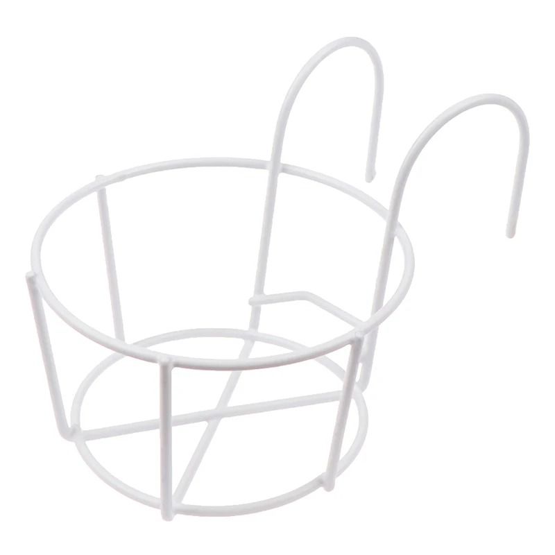 Iron Hanging Plant Holder Balcony Flower Pot Rack Railing Garden Plant Stand