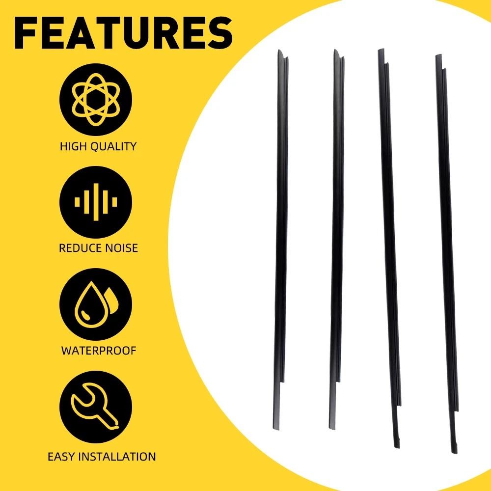 Moulding Trim Belt, Weatherstrip Window Rubber Seal, Waterproof, Noise Reduction, Durable High-Quality Automotive Seal