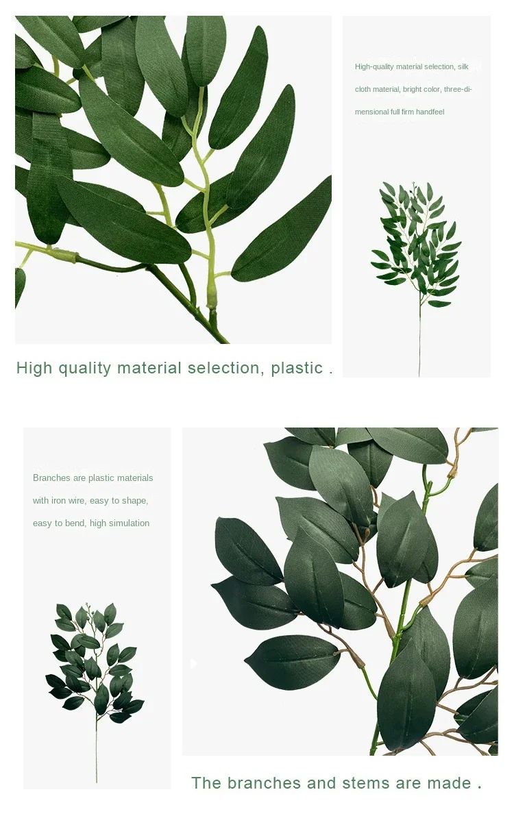 Artificial Eucalyptus Leaves Greenery – Fake Flower Arrangement for Wedding & Home Decor