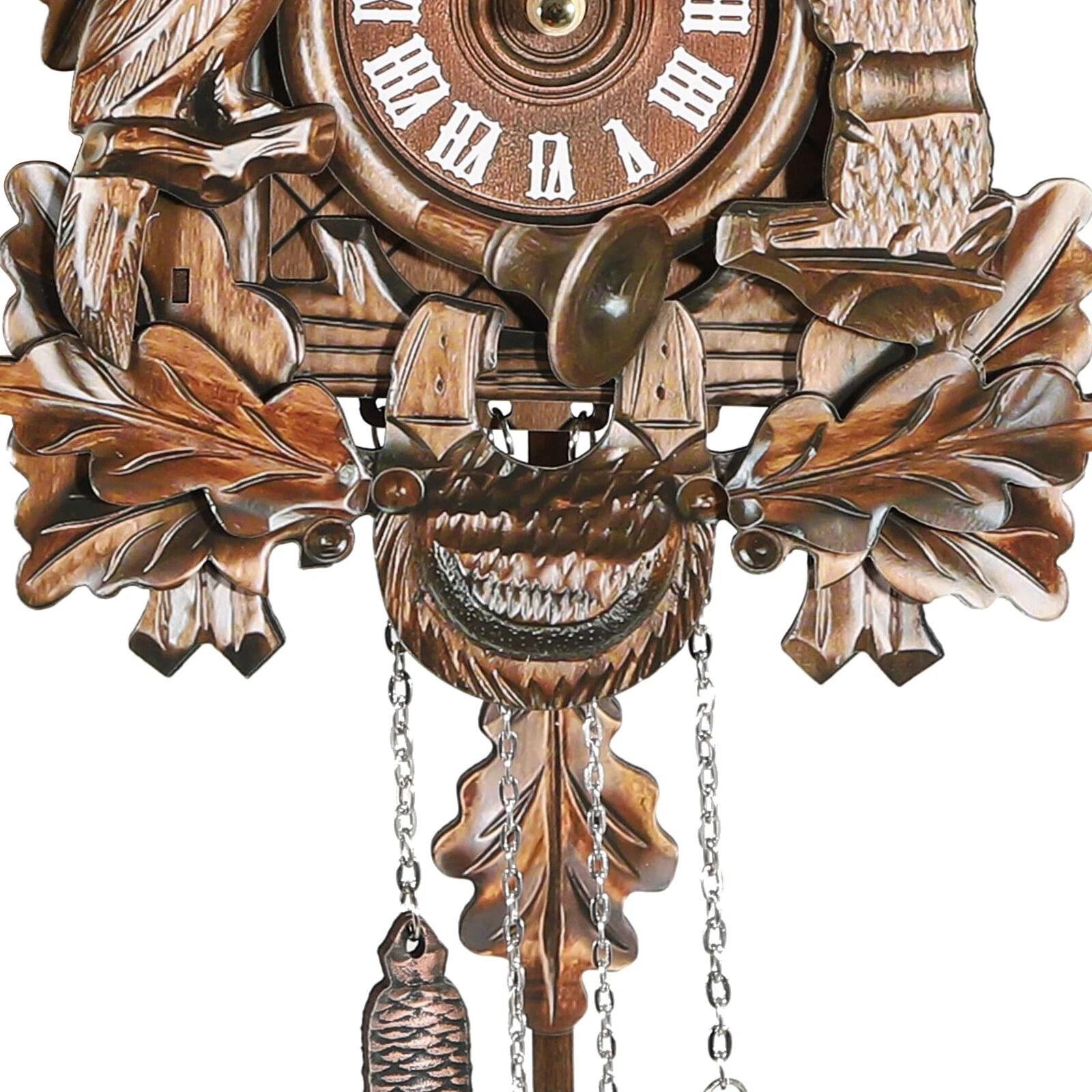 Hunter Cuckoo Clock Vintage German Black Forest Wooden