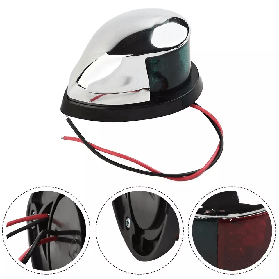 Waterproof Boat Navigation Light LED Red Green Bow Marine Pontoon Lamp