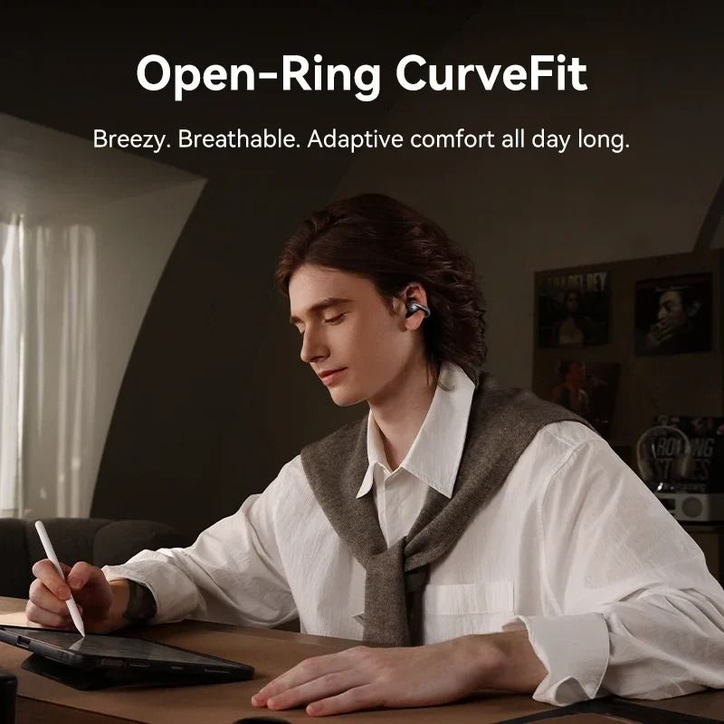 Baseus MC1 Pro Wireless Ear Clip Earphones | Bluetooth 6.0 Hi-Res Open-Ear Buds with 4-Mic ENC