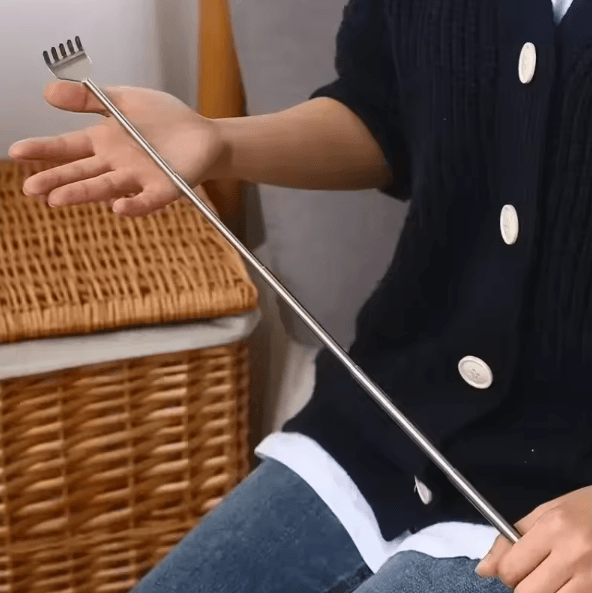 Extendable Stainless Steel Back Scratcher – Portable Telescopic Itch Relief Tool