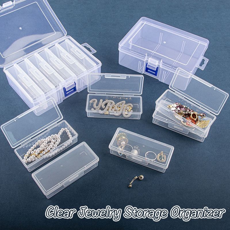 Clear Grid Jewelry Organizer Box Portable storage box for Beads Crafts and Accessories
