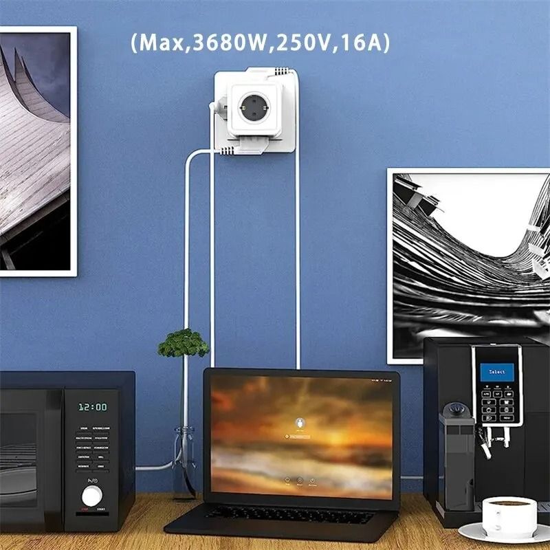 EU Power Strip Cube with 5 AC Outlets