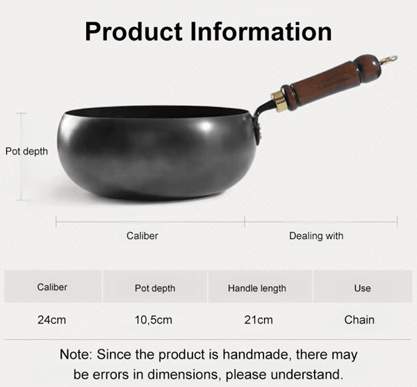 Big Belly Cast Iron Deep Pan with Lid Uncoated Iron Pan