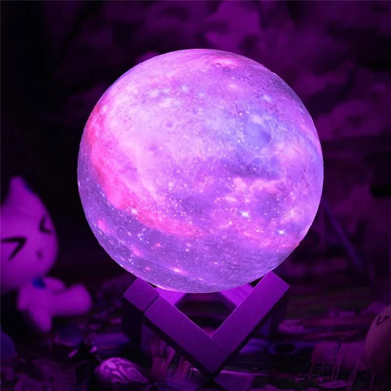 3D Print Moon Lamp, Remote Control Led Night Light for Indoor Room Bedroom Decor, Perfect Gift for Kids & Teens