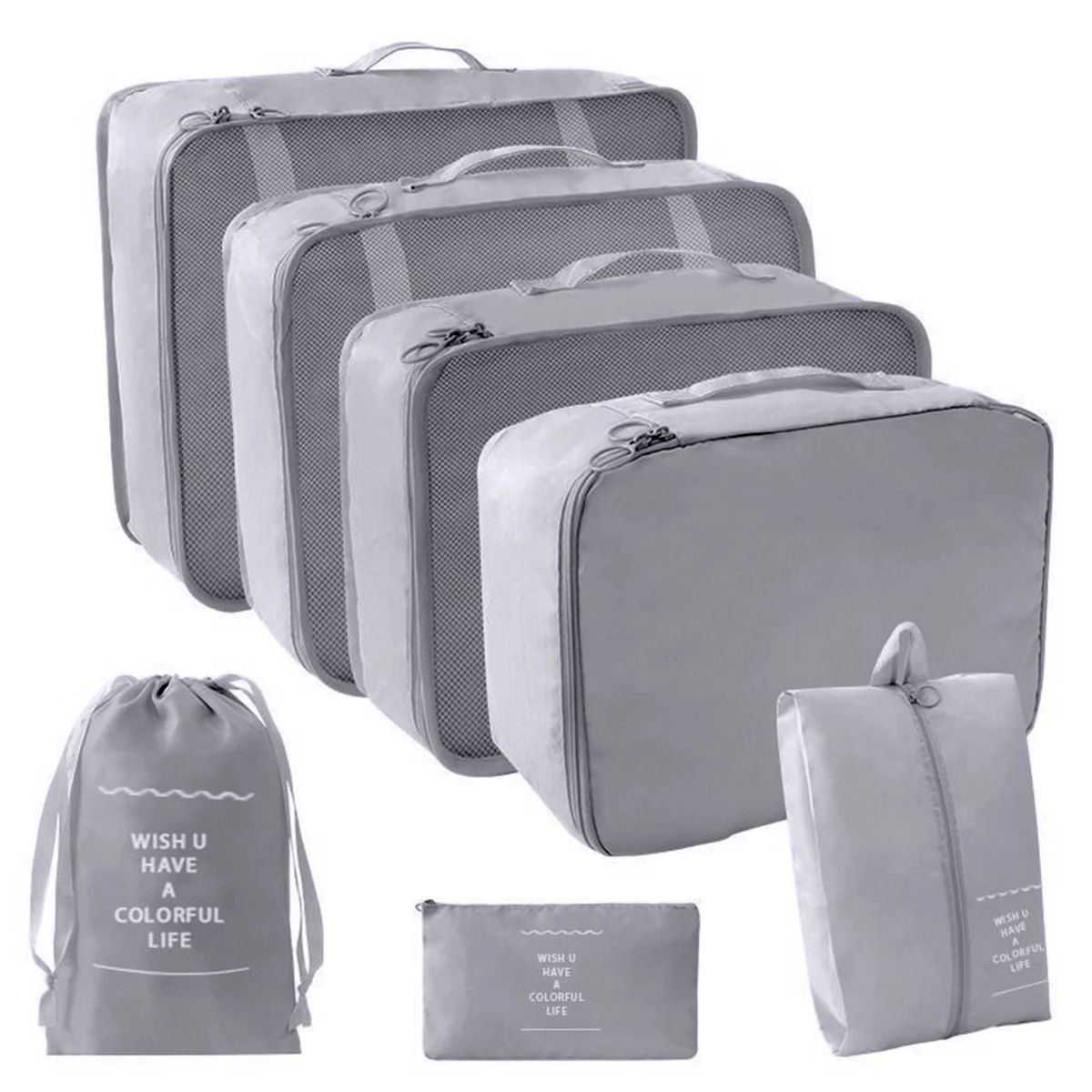 7 Piece Travel Packing Cubes Set