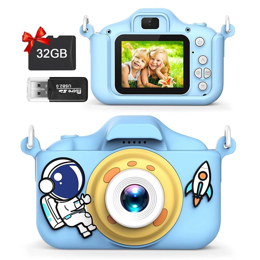 Kids Selfie Camera New Cartoon HD Digital Video Cameras Toys Christmas Birthday Gifts