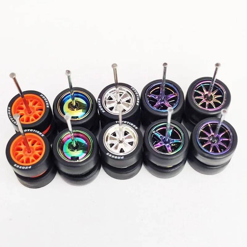 1/64 Scale Custom Alloy Wheels and Rubber Tires
