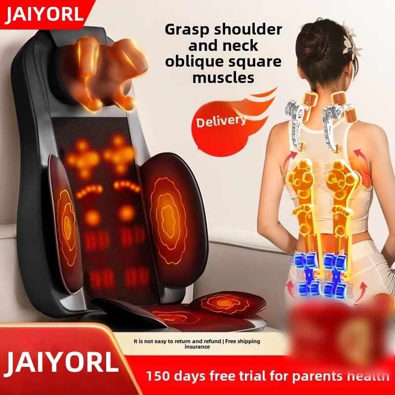 Upgrade Electric Full Body Massage Chair Cushion – Shiatsu Neck, Back, Waist & Leg Massager with Heat, Vibration & Knead