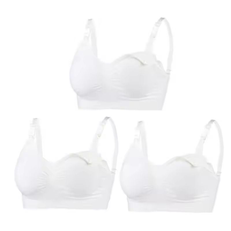 3pcs Maternity Nursing Bras Seamless Cotton Breastfeeding Underwear