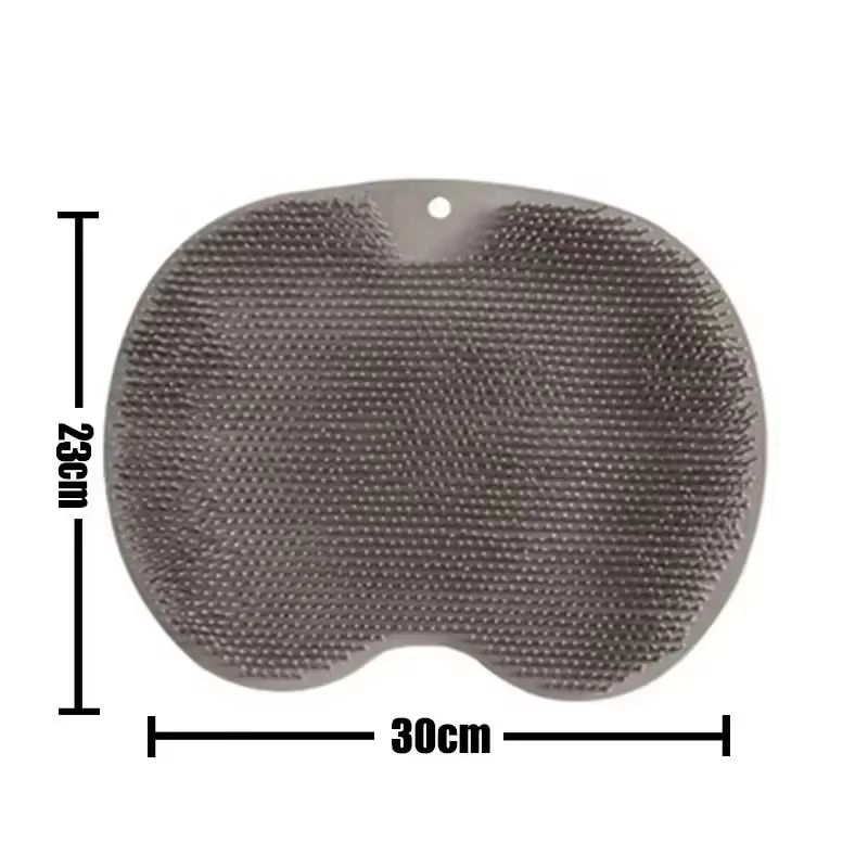 Silicone Foot Scrubber Mat Wall Mounted Shower Back and Foot Massage Cleaner