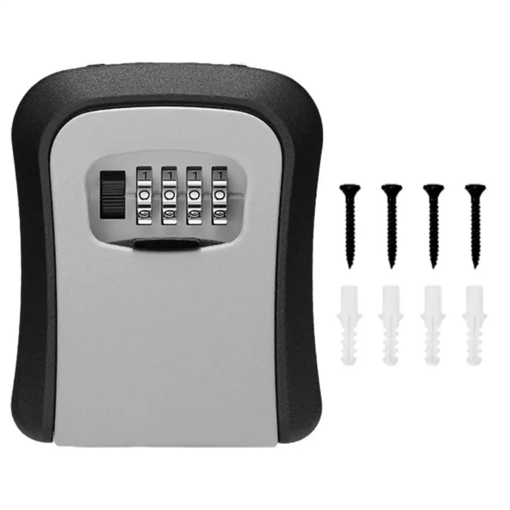 Wall Mounted Key Lock Box 4 Digit Combination Security Key Safe