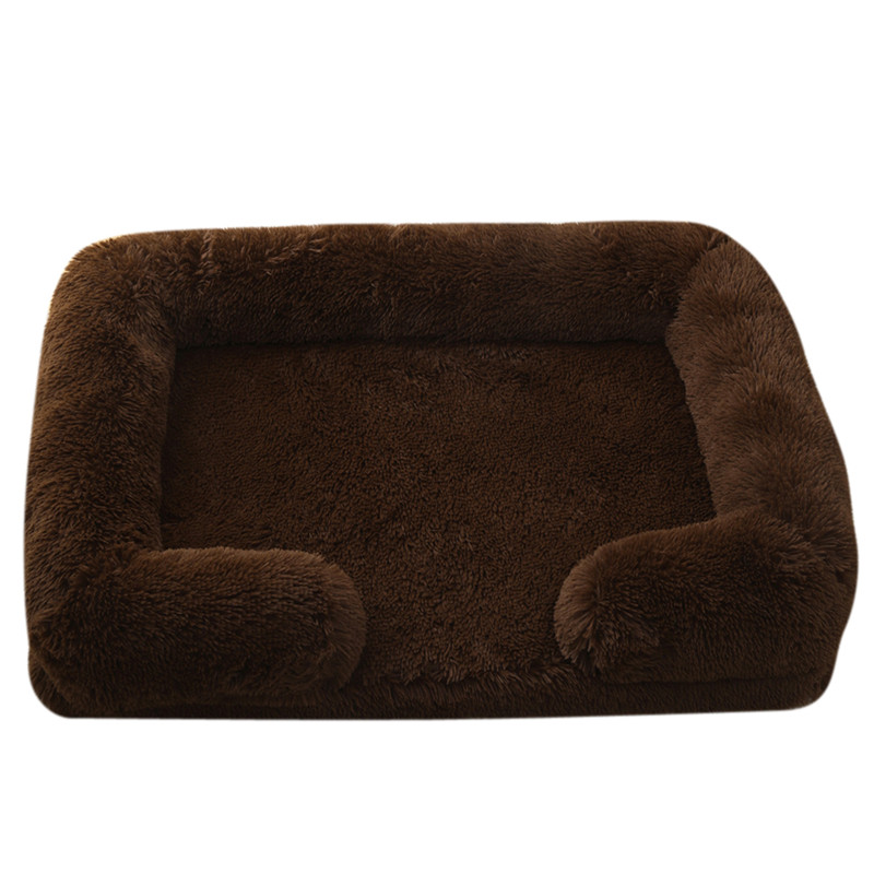 Dog Plush Pet Bed with Winter Thickened Pad and Removable Sleeping Sofa Pad