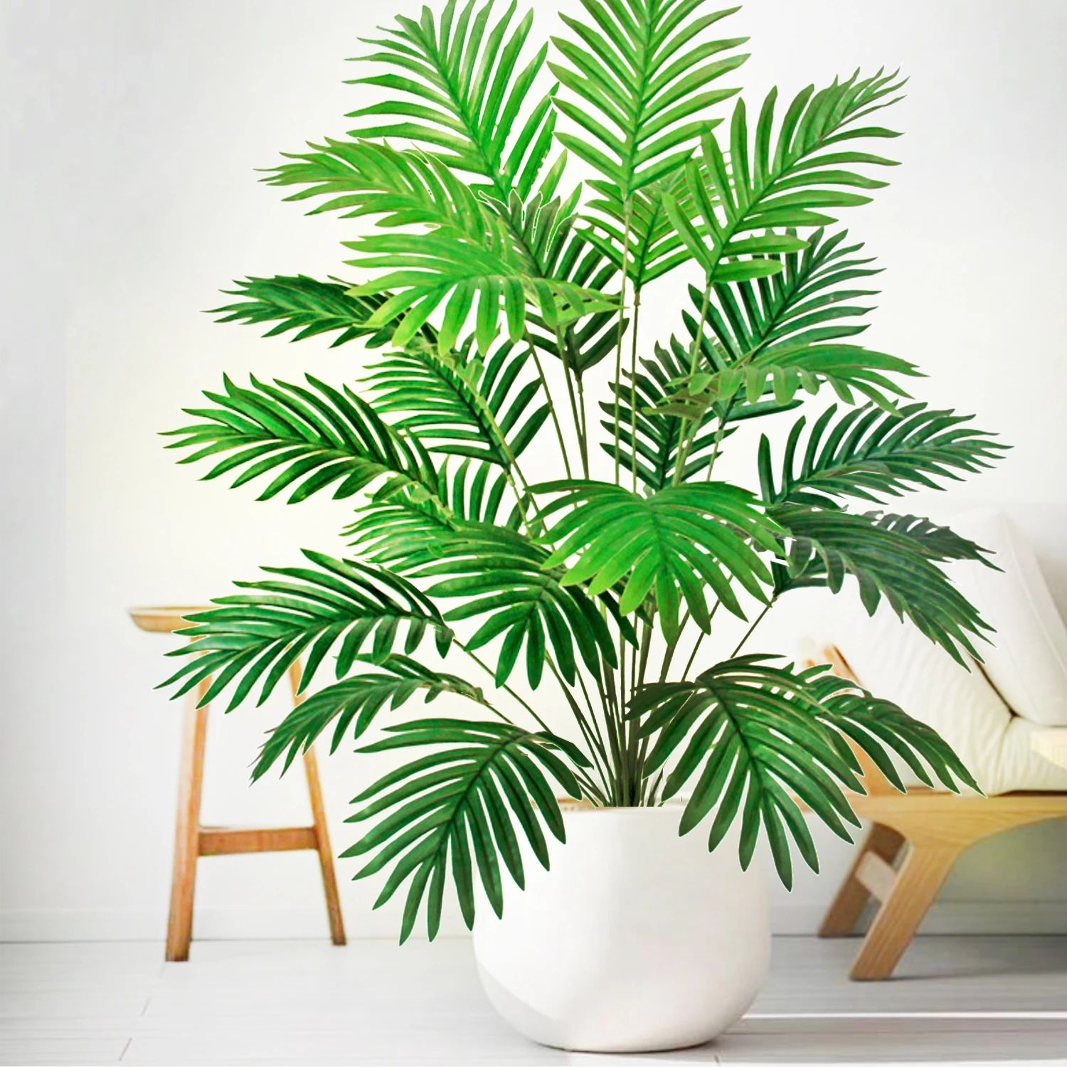Artificial Palm Tree Large Tropical Faux Plant Leaves Decor for Home and Garden