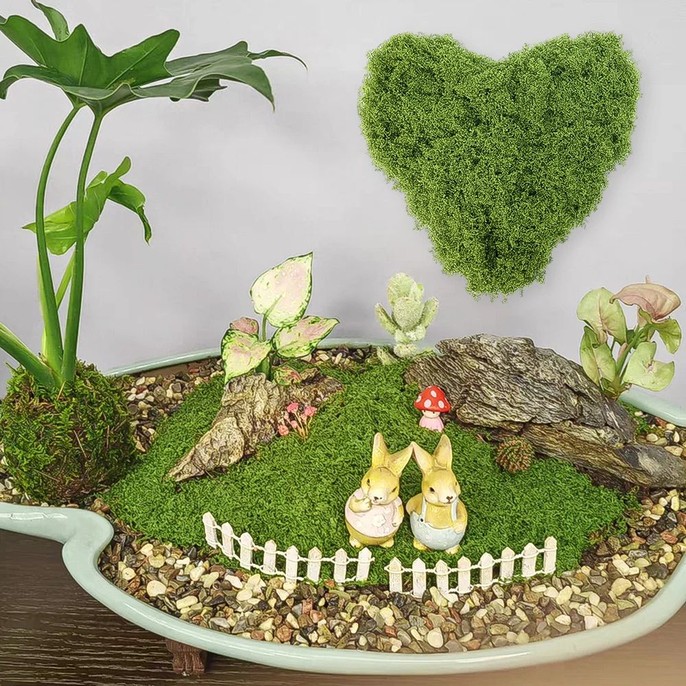 Artificial Mini Grass Moss Decor – Lifelike Faux Greenery for DIY Crafts & Home Decoration