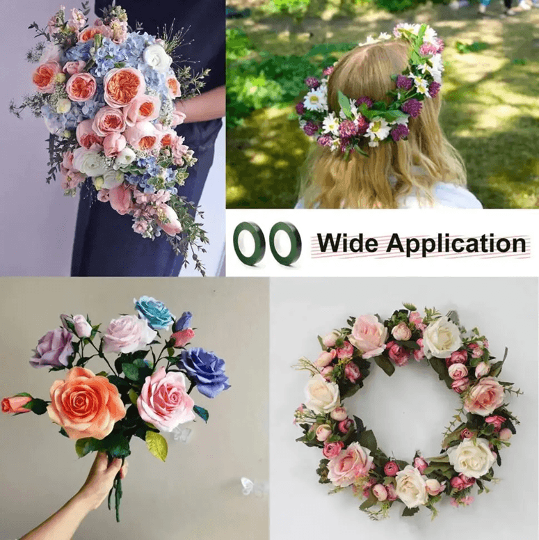 Green Floral Tape and DIY Flower Wrapping Tool Kit