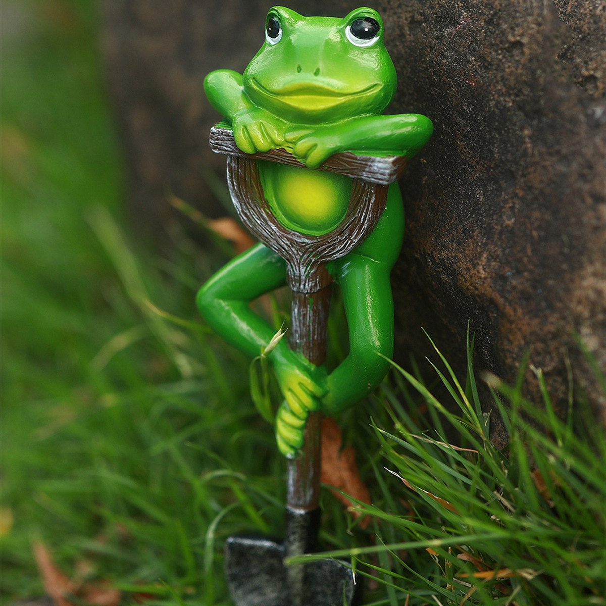 Creative Frog, Turtle Shovel Outdoor Decor, Resin Garden Bonsai Craft for Patio, Lawn, Balcony & Home Decorations