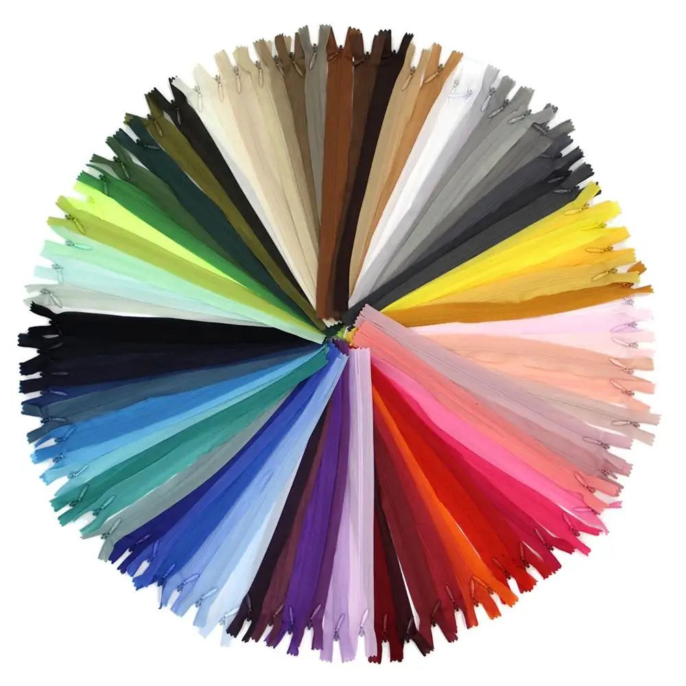 Invisible Nylon Coil Zippers Set for Sewing and DIY Projects (10-Pack)