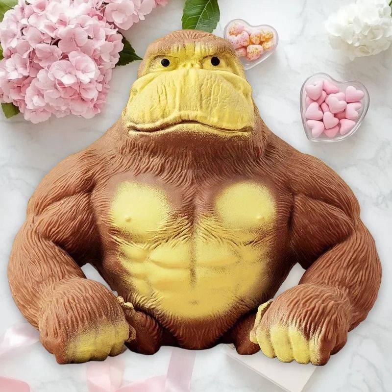 Funny Gorilla Stress Relief Squeeze Toy Pinch Figure Desk Decor for Relaxation