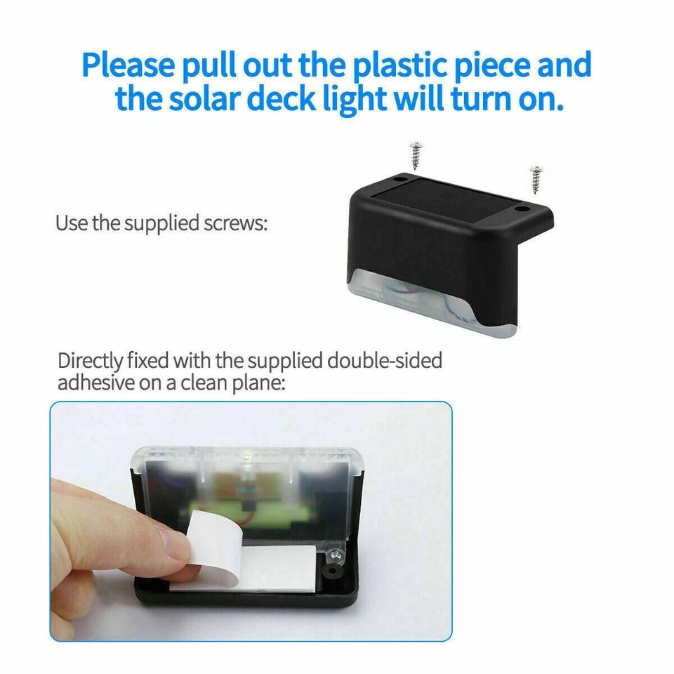 Solar Deck Lights for Outdoor Spaces Waterproof LED Stairs & Fence Lighting Set