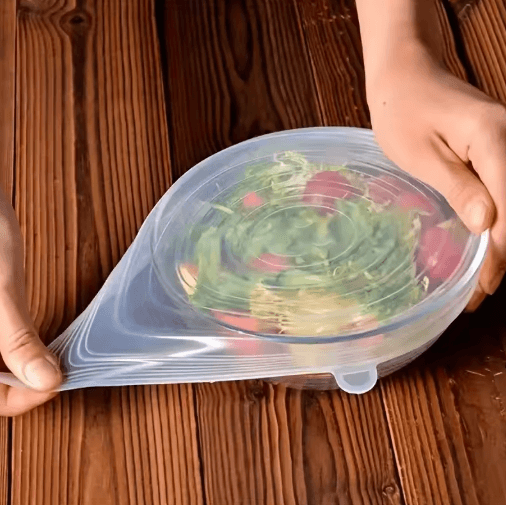6-Piece Silicone Stretch Lids Reusable Fresh-Keeping Food Bowl Covers