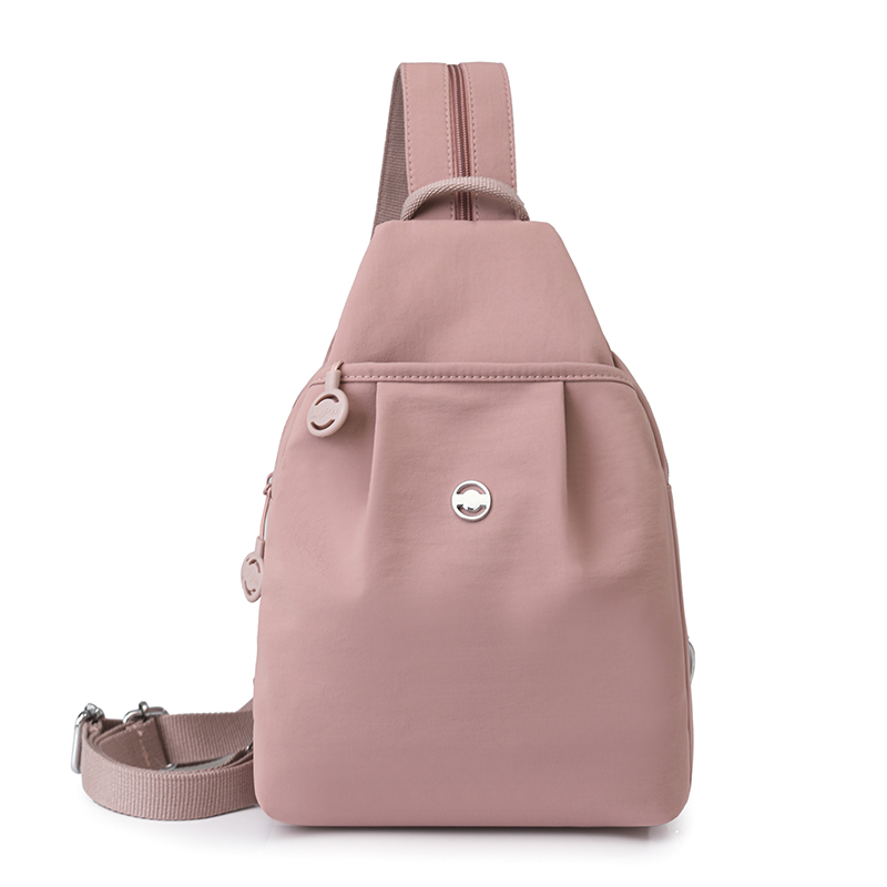Wine Red womens chest bag in Nylon with Large Capacity Travel Crossbody Design
