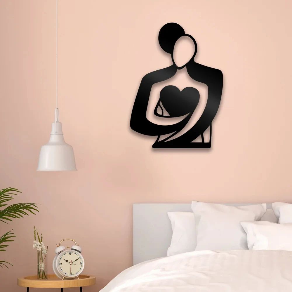 Embrace Love Metal Wall Decor Sign – Modern Aesthetic Vinyl Wall Hanging for Bedroom, Living Room & Door Decor