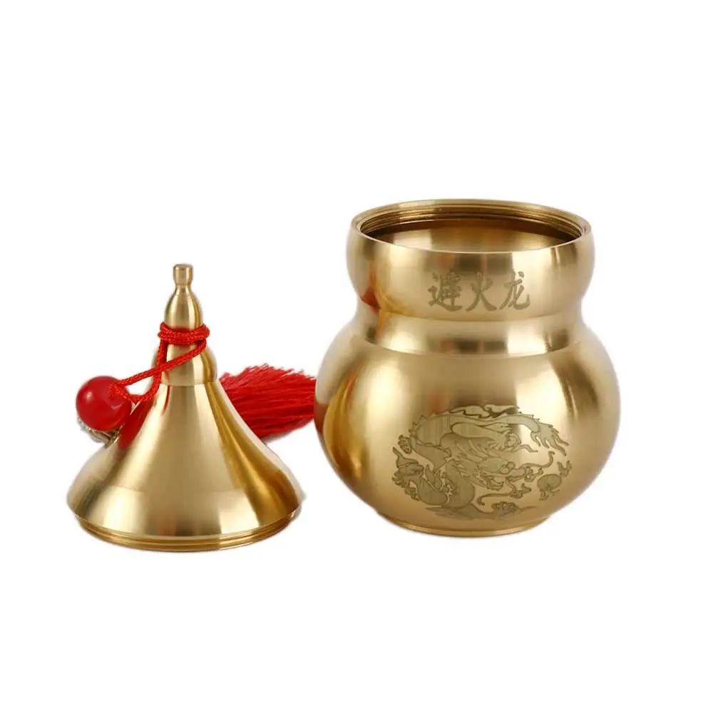 Brass Feng Shui Wu Lou Gourd Statue