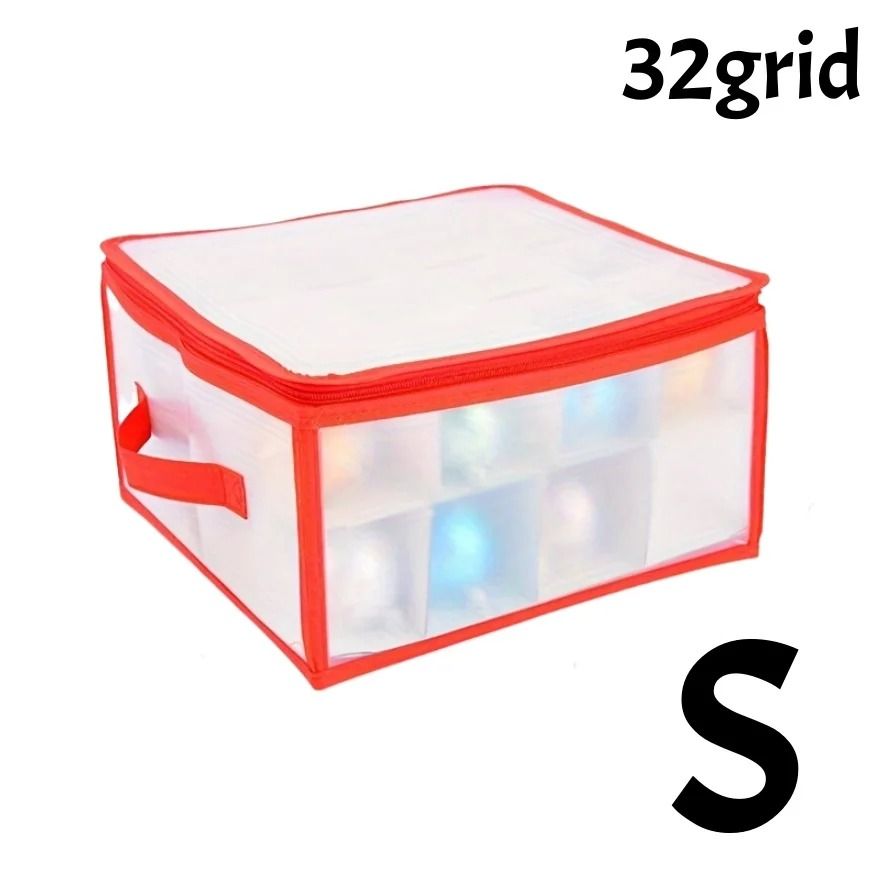 4 Tier Christmas Ornament Storage Box with Clear Dividers