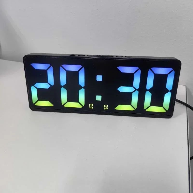 Smart Voice Control LED Digital Alarm Clock – Dual Alarm, Temperature Display, Night Mode Desk Clock