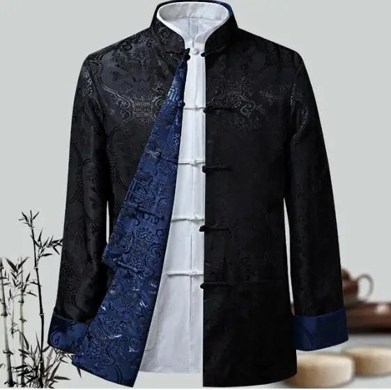 Mens Traditional Dragon Embroidered Tang Suit Jacket