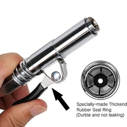 Grease Gun Coupler High Pressure Nozzles, Quick Release Lock Oil Injection, Durable & Easy to Use