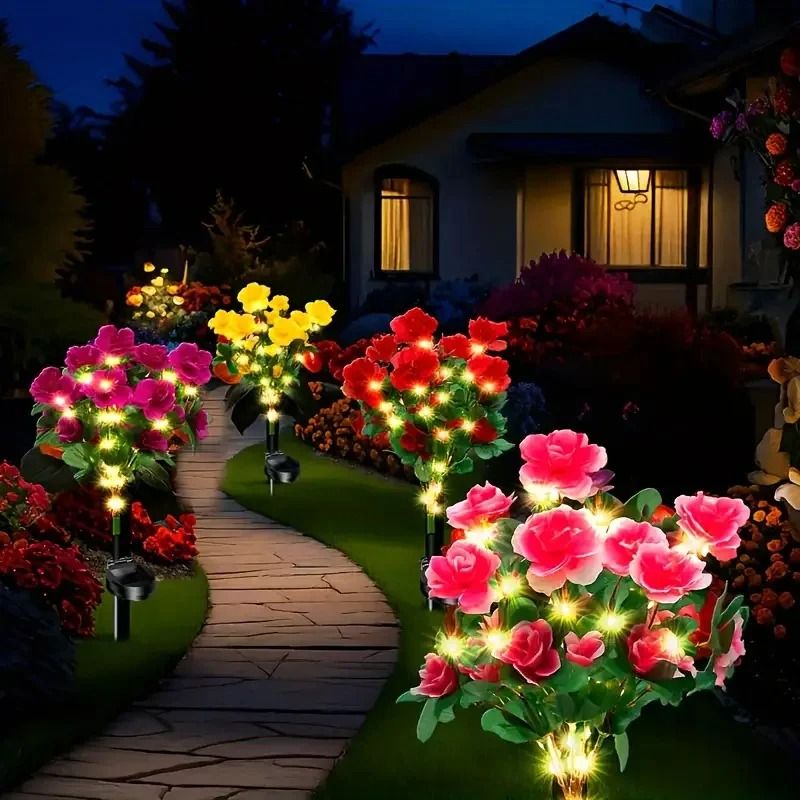 Waterproof Solar Azalea Flower Landscape Light