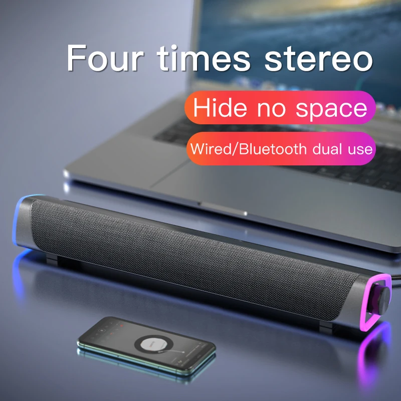 Wireless Bluetooth USB Computer Speaker Soundbar Stereo Subwoofer Home Surround Speakers for PC