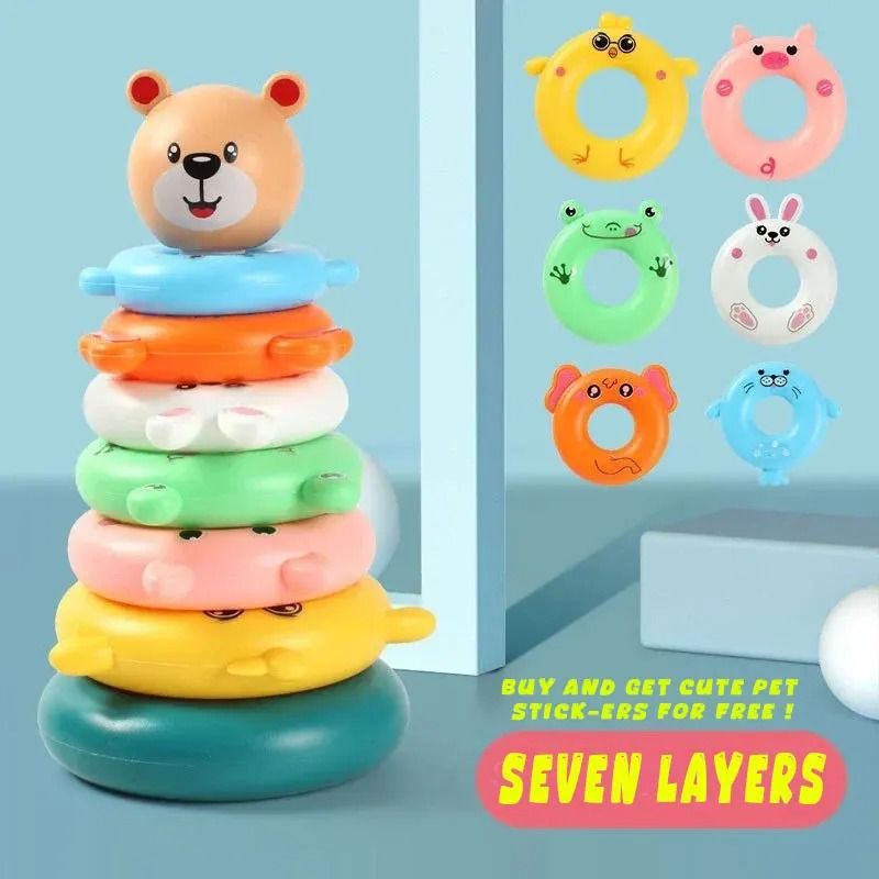 Bear Theme Montessori Pediatric Stacking Tower