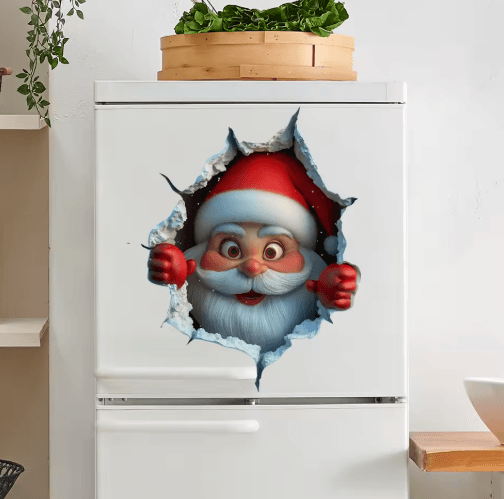 Santa Claus Christmas Wall Stickers Self-Adhesive Holiday Party Home Decor