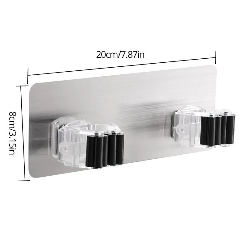 No-Drill Roller Mop & Broom Holder