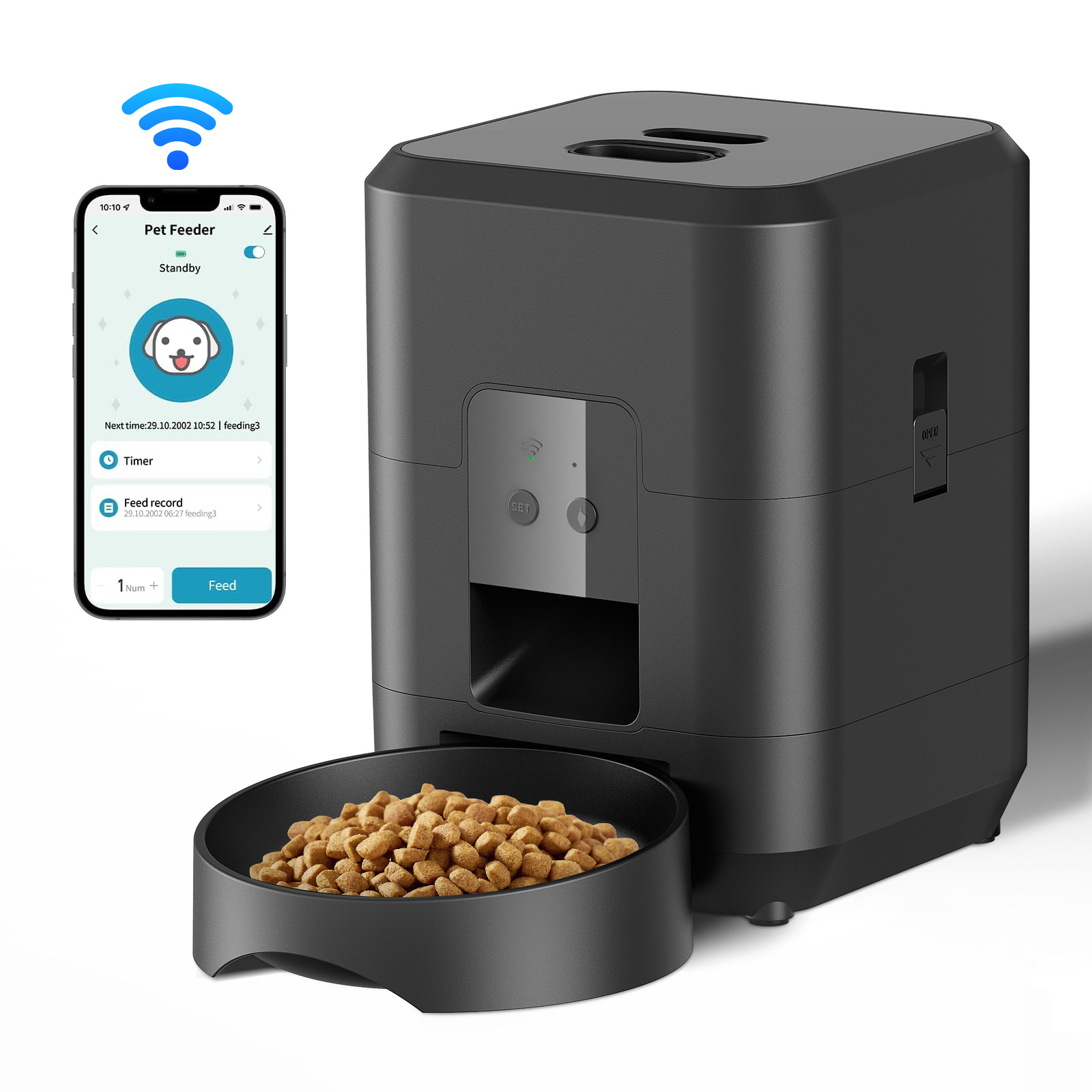 Smart Pet Feeder Automatic Cat Feeder, Dog Slow Food Machine, Timed Quantitative Dispenser