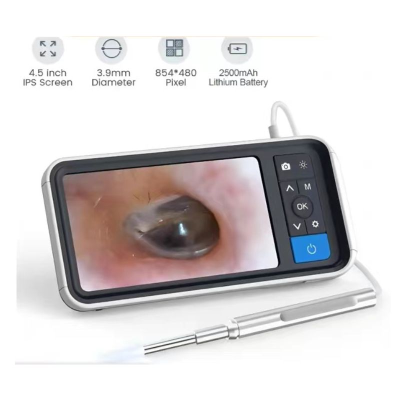 Digital Otoscope with 4.5 Inch HD Screen, 3.9mm Ear Camera, 6 LED Lights, 32GB Card & 2500mAh for Ear Wax Removal