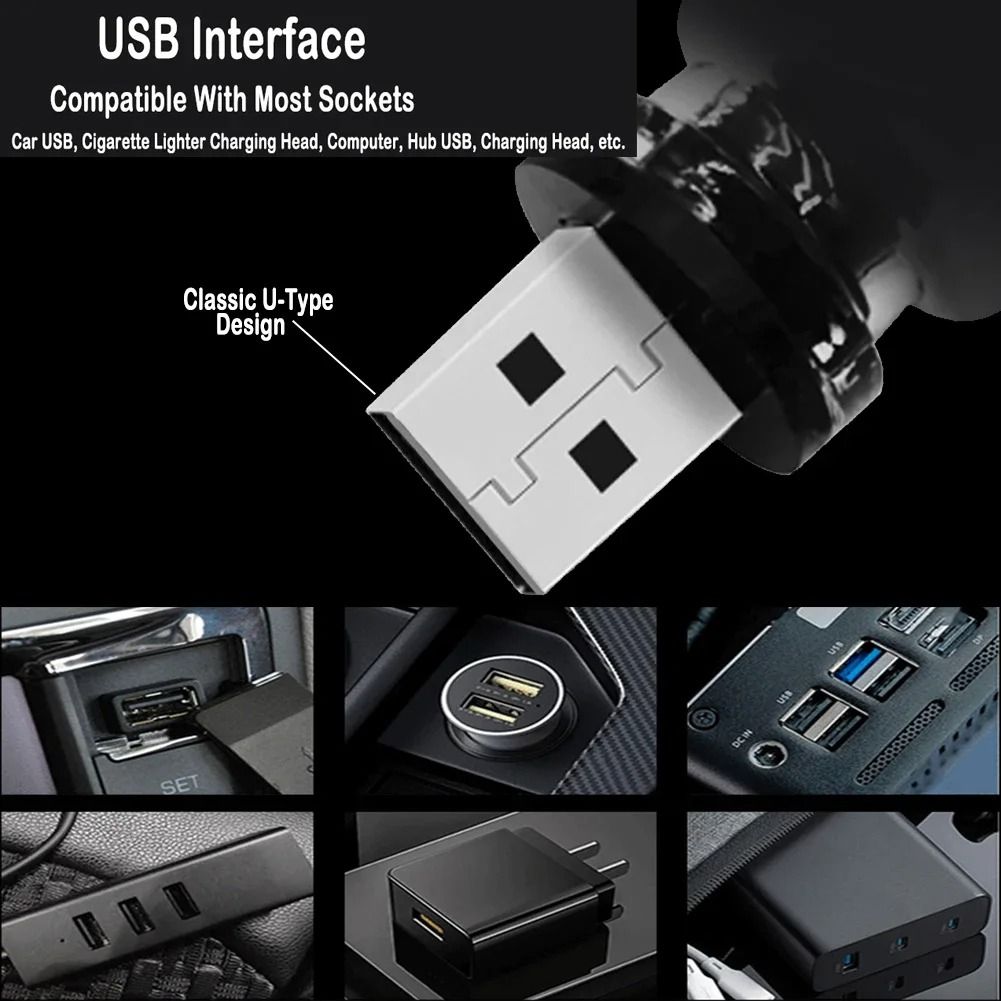 Car USB Night Light Touch Control LED Filament Lamp