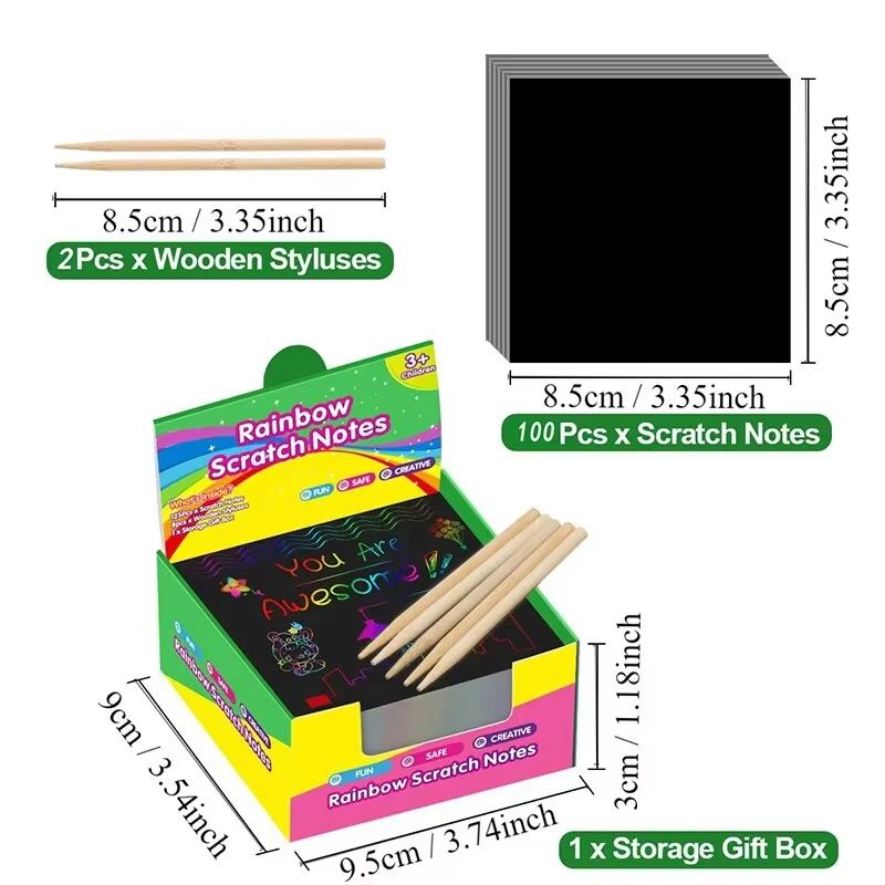 Dazzling Scratch Painting Interactive Art Kit with Note Cards Parent-Child Creative Toy